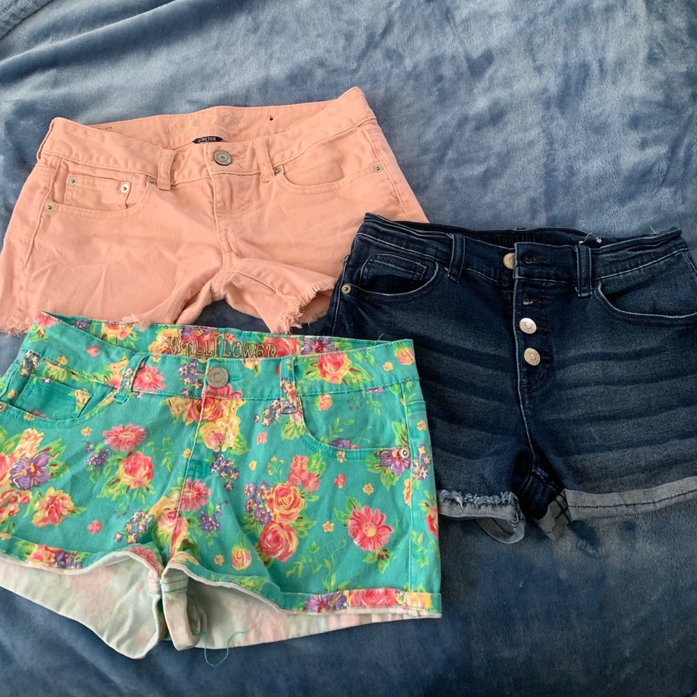 A set of three pairs of shorts